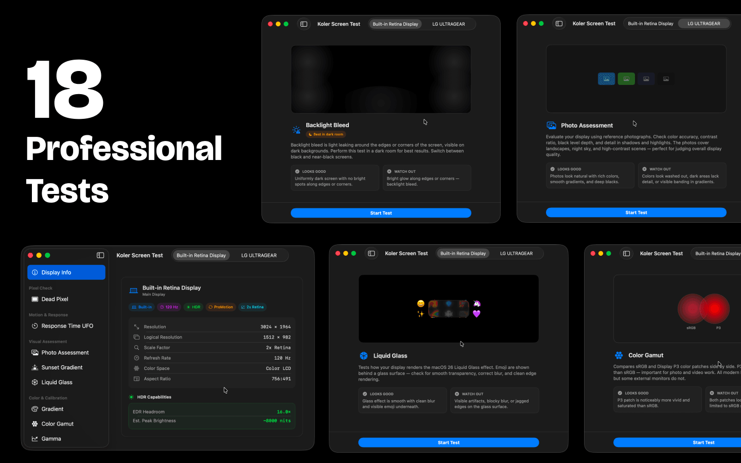 18 Professional Tests